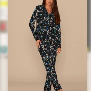 MeUndies Women's UltraModal Long Sleeve PJ Set - Polka Dot Twinkle - S